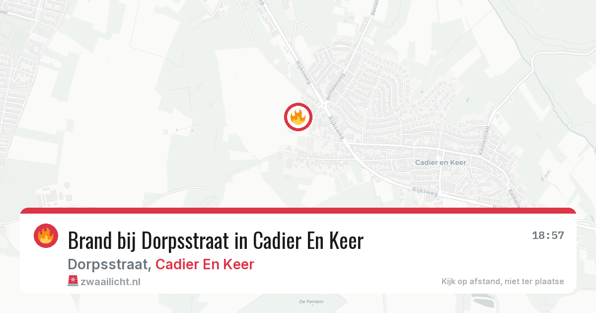 Brand bij Dorpsstraat in Cadier En Keer — 13 mei 2026