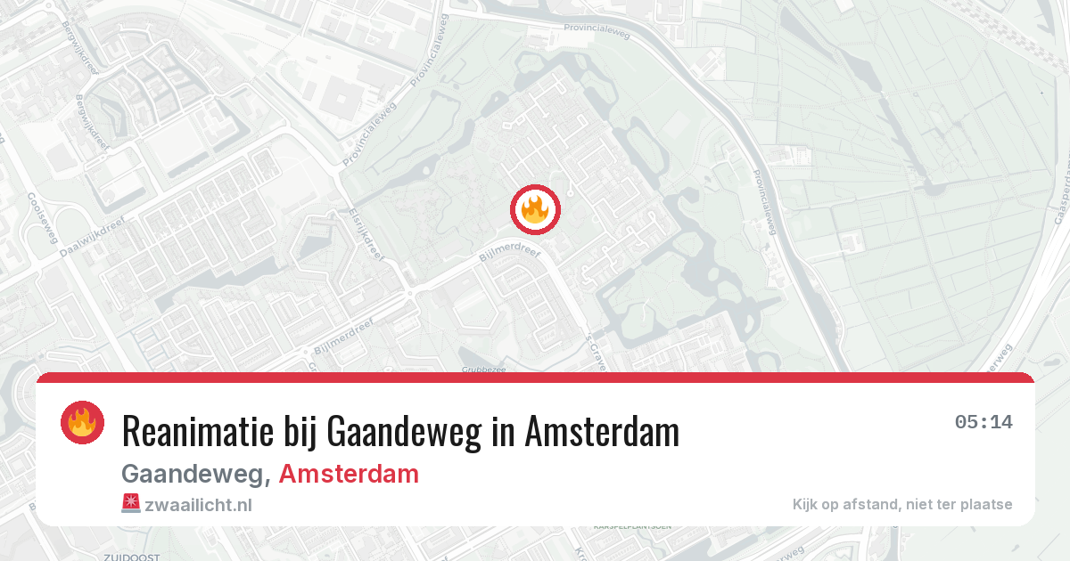 Reanimatie bij Gaandeweg in Amsterdam — 15 aug 2026