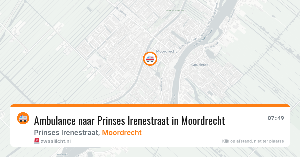 Ambulance naar Prinses Irenestraat in Moordrecht — 7 aug 2026