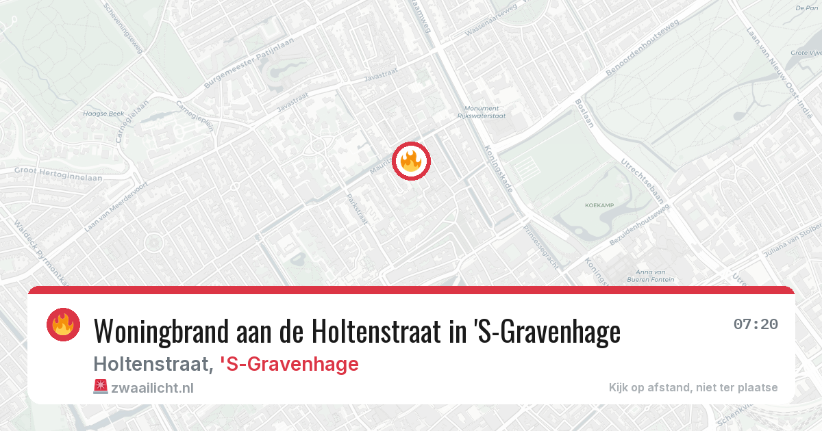 Woningbrand aan de Holtenstraat in 'S-Gravenhage — 13 feb 2026