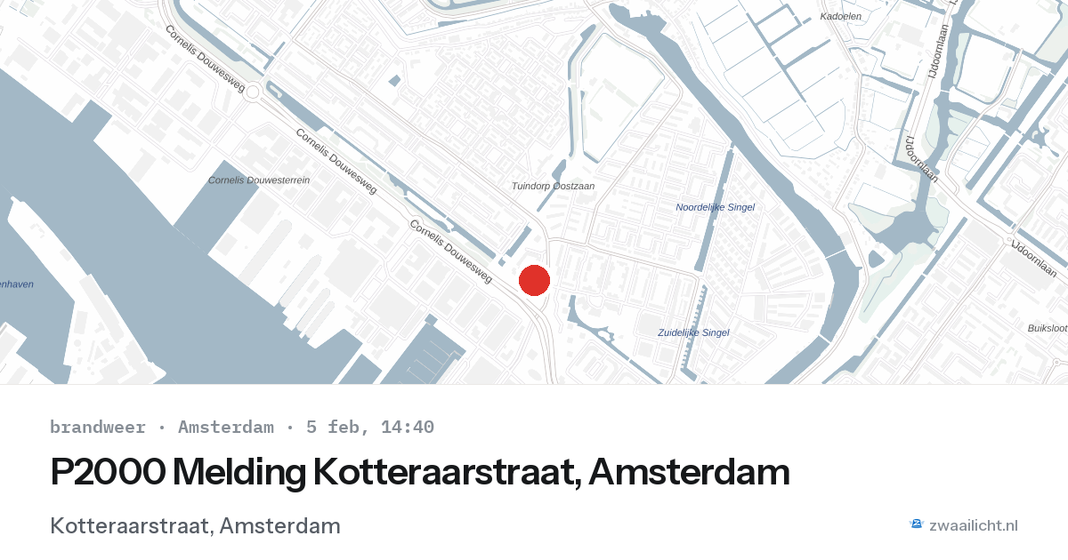 P2000 Melding Kotteraarstraat, Amsterdam — 5 feb 2026