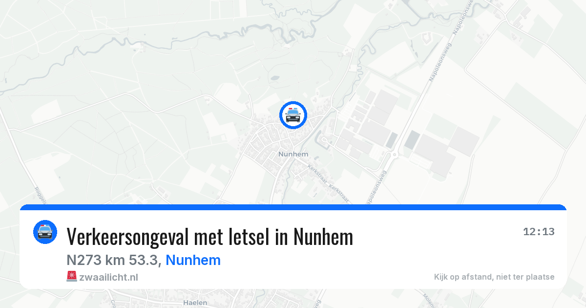 Verkeersongeval met letsel in Nunhem — 10 mei 2026
