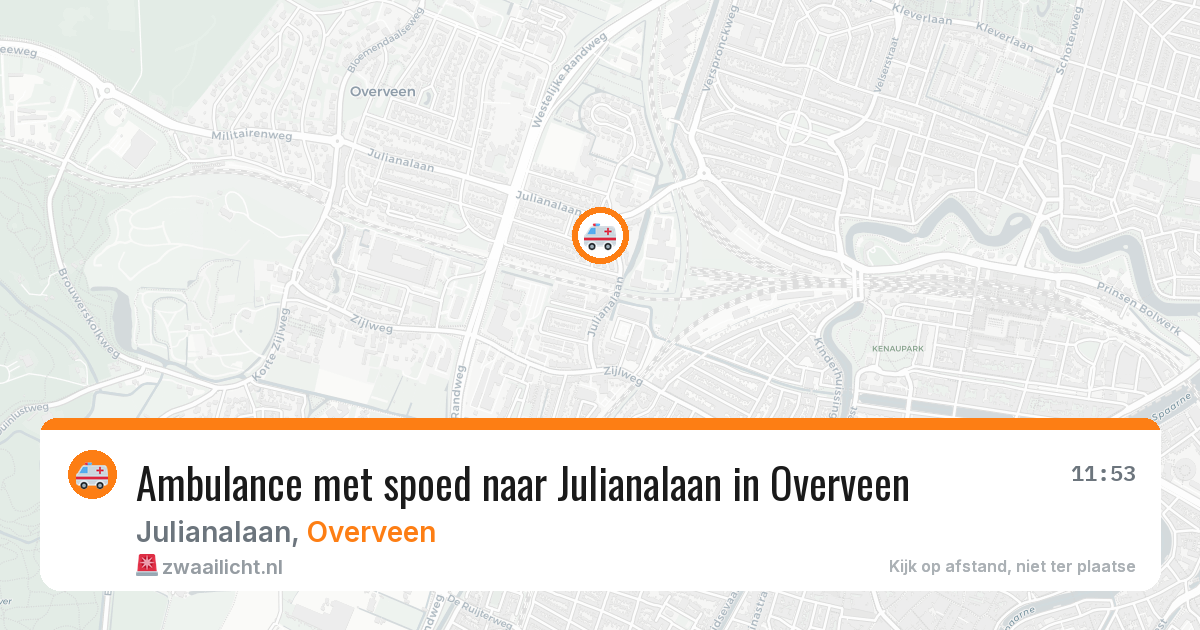 Ambulance met spoed naar Julianalaan in Overveen — 3 apr 2026