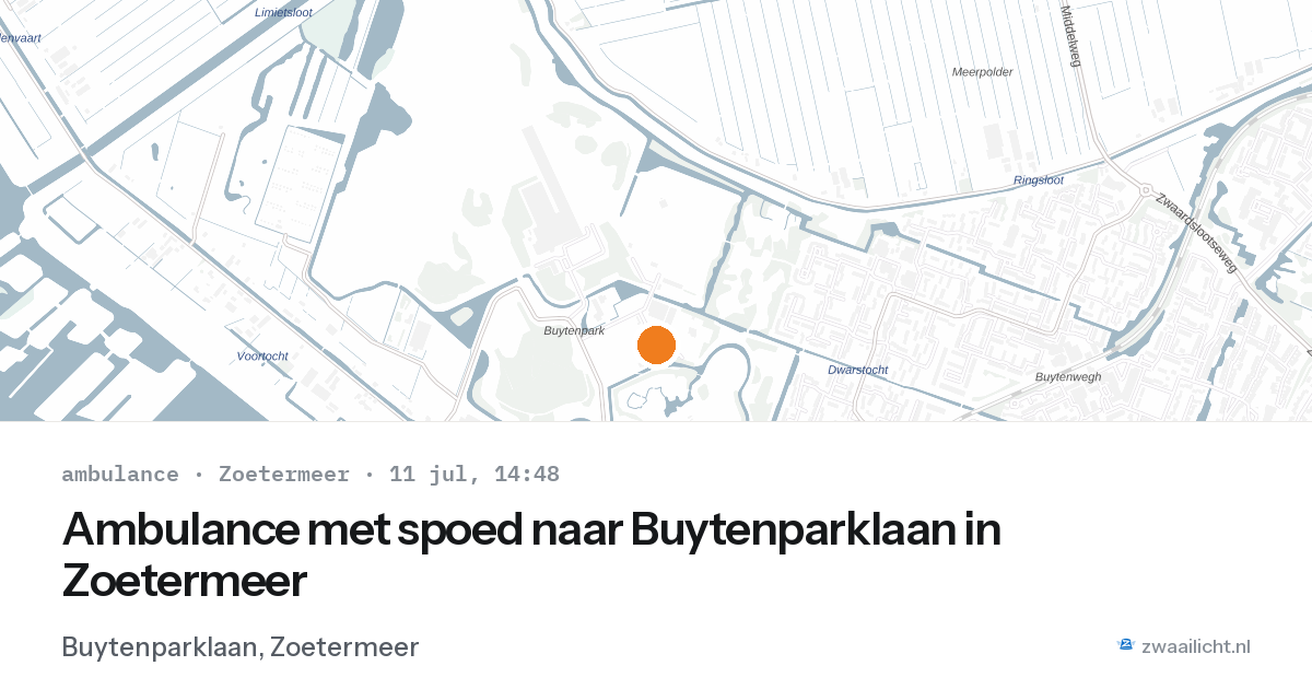 Ambulance met spoed naar Buytenparklaan in Zoetermeer — 11 jul 2026