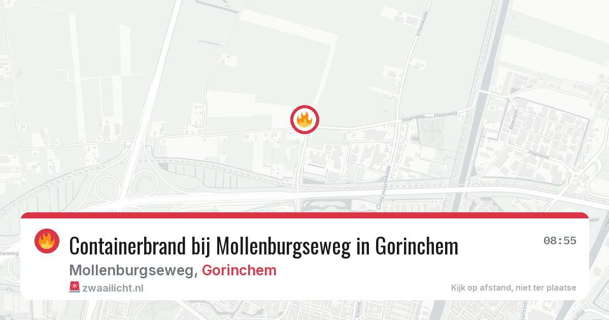 Containerbrand bij Mollenburgseweg in Gorinchem — 6 aug 2026