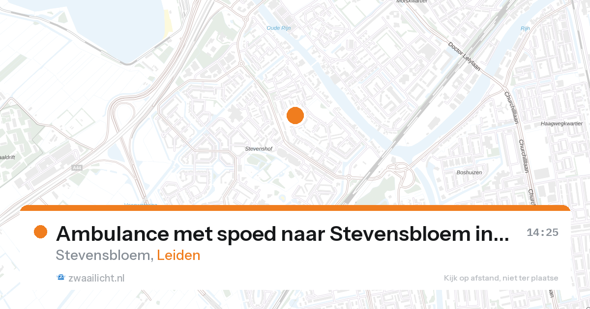Ambulance met spoed naar Stevensbloem in Leiden — 27 aug 2026