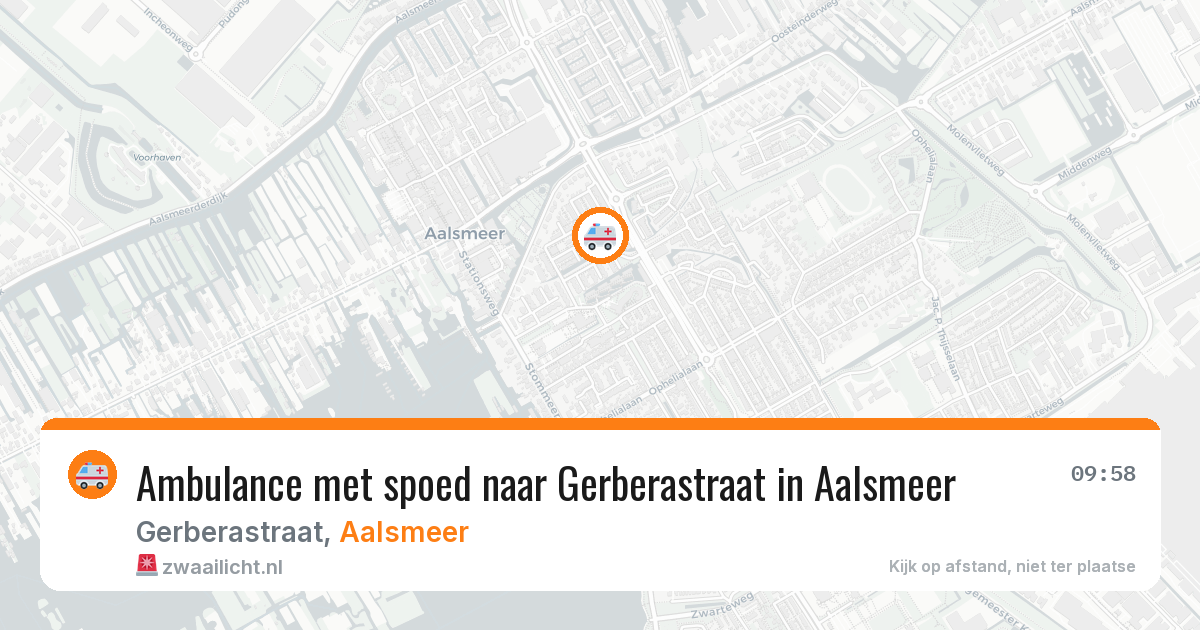 Ambulance met spoed naar Gerberastraat in Aalsmeer — 4 jun 2026