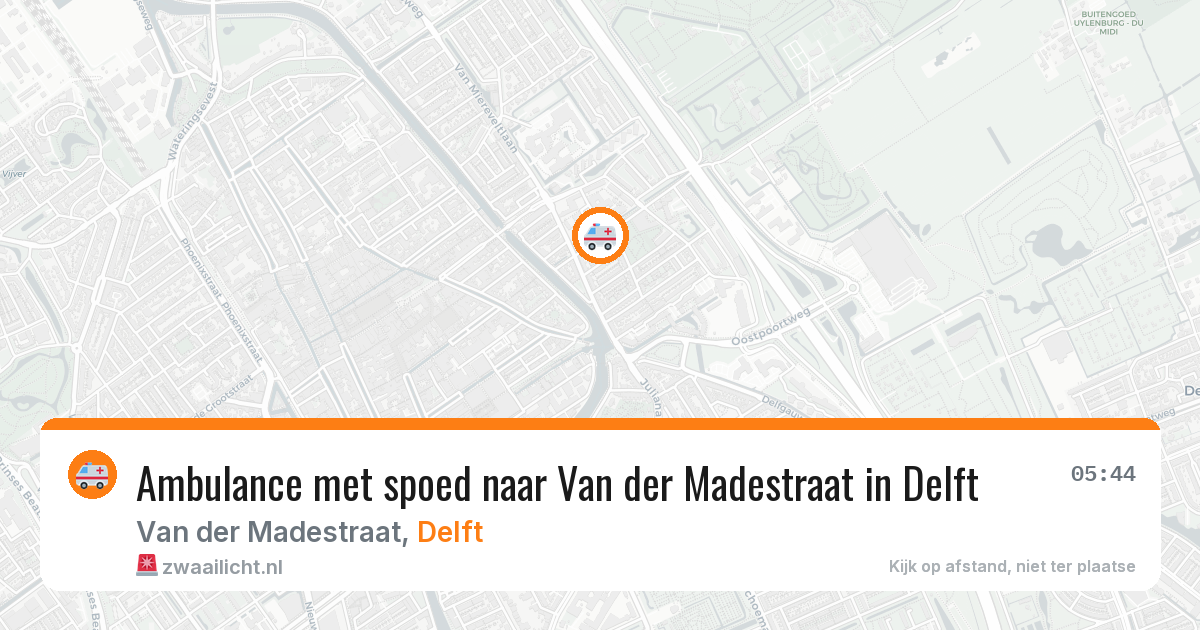 Ambulance met spoed naar Van der Madestraat in Delft — 18 jun 2026