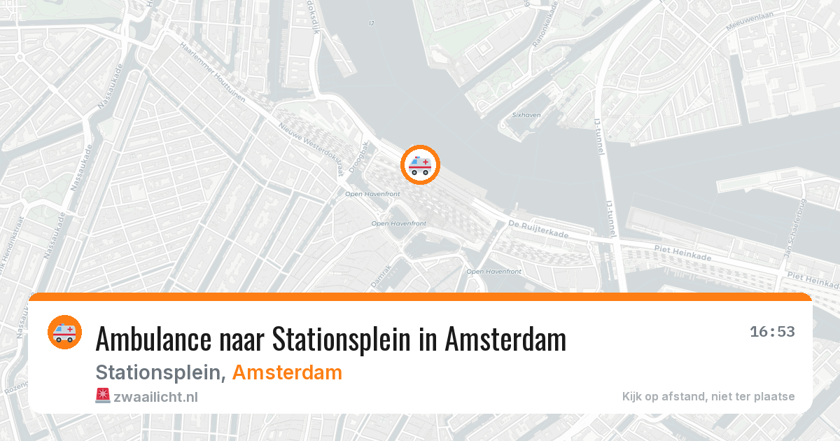 Ambulance naar Stationsplein in Amsterdam — 14 jun 2026