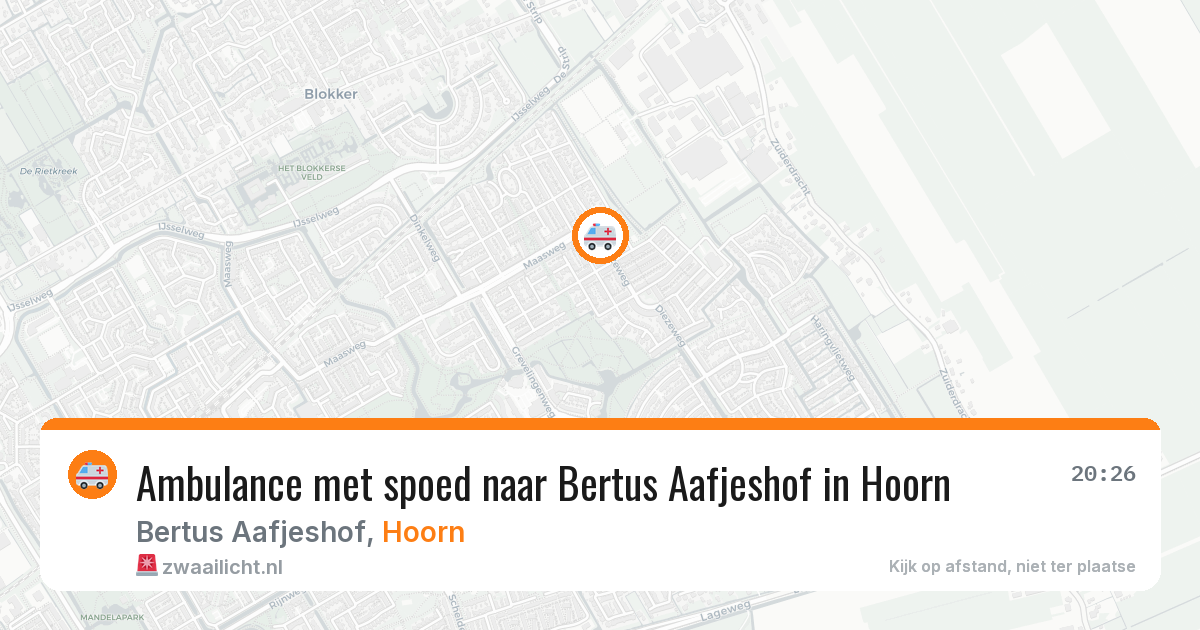 Ambulance met spoed naar Bertus Aafjeshof in Hoorn — 27 mei 2026