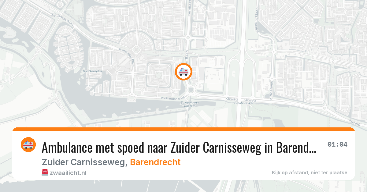 Ambulance met spoed naar Zuider Carnisseweg in Barendrecht — 18 mei 2026