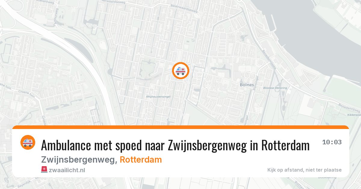 Ambulance met spoed naar Zwijnsbergenweg in Rotterdam — 9 jul 2026