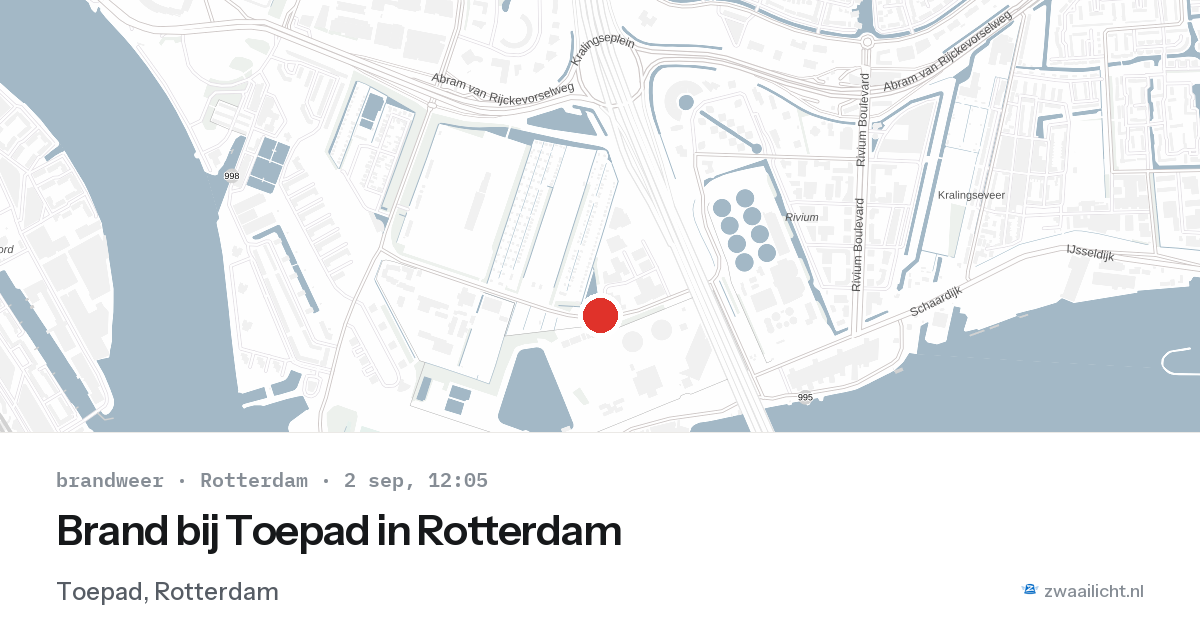 Brand bij Toepad in Rotterdam — 2 sep 2026