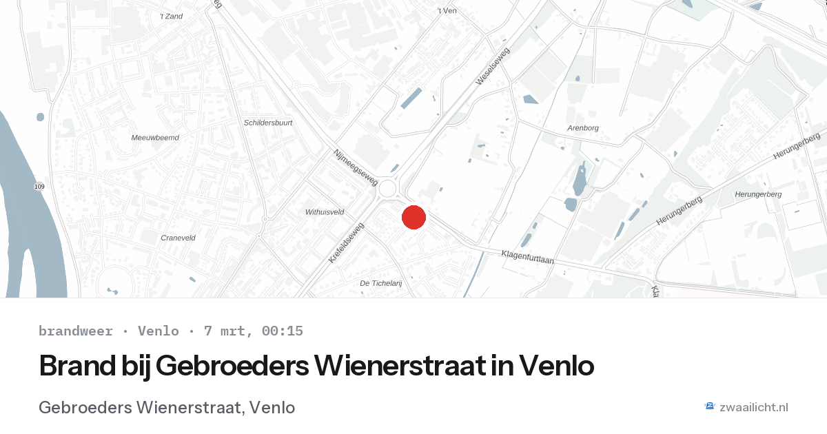 Brand bij Gebroeders Wienerstraat in Venlo — 6 mrt 2026