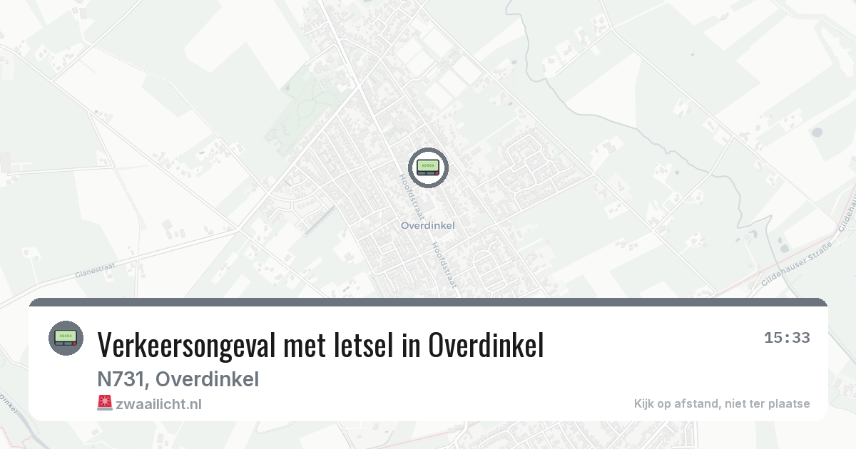 Verkeersongeval met letsel in Overdinkel — 30 mei 2026