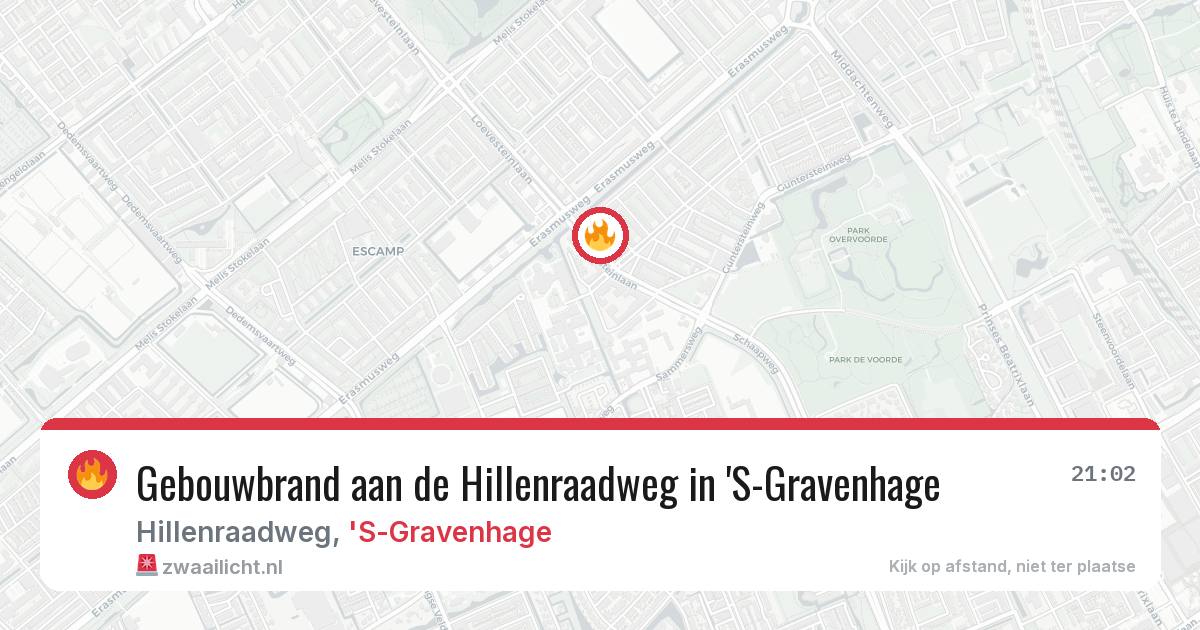 Gebouwbrand aan de Hillenraadweg in 'S-Gravenhage — 26 mrt 2026