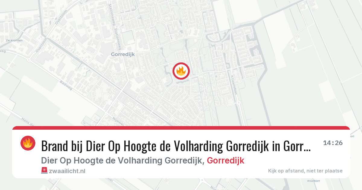 Brand bij Dier Op Hoogte de Volharding Gorredijk in Gorredijk — 25 jun 2026