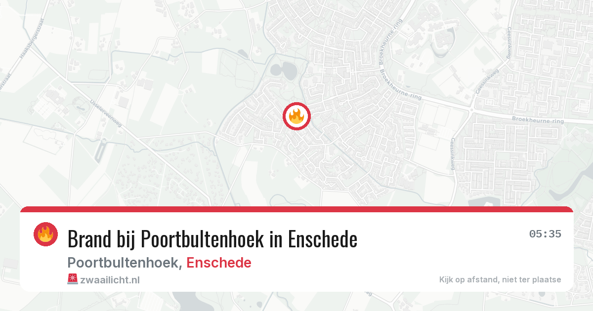 Brand bij Poortbultenhoek in Enschede — 30 jun 2026