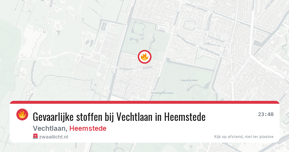 Gevaarlijke stoffen bij Vechtlaan in Heemstede — 3 jul 2026