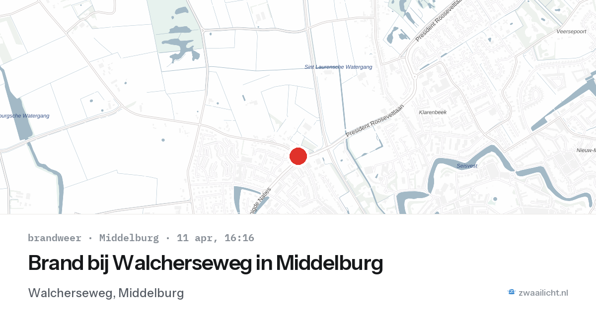 Brand bij Walcherseweg in Middelburg — 11 apr 2026