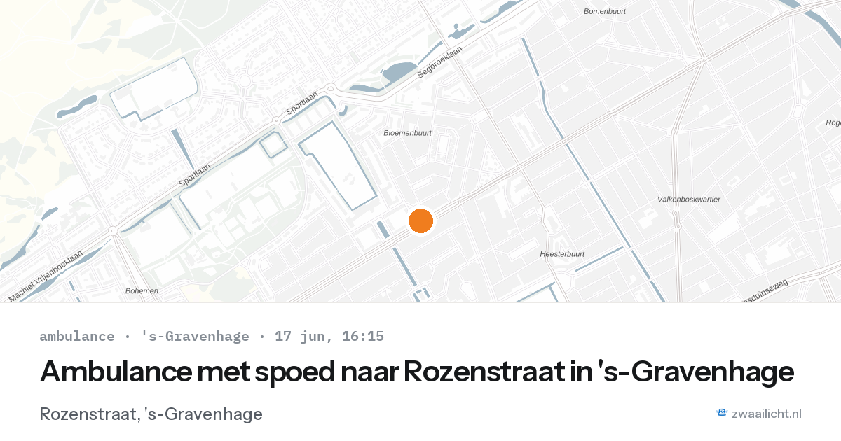 Ambulance met spoed naar Rozenstraat in 's-Gravenhage — 17 jun 2026
