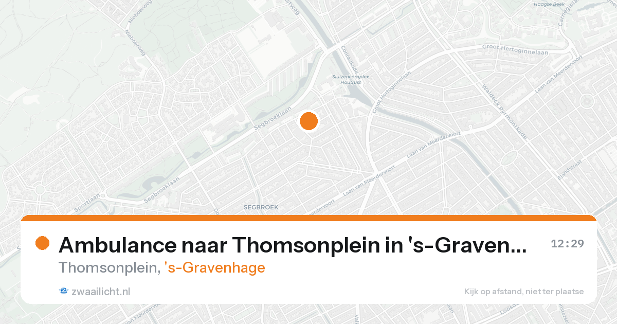 Ambulance naar Thomsonplein in 's-Gravenhage — 15 aug 2026