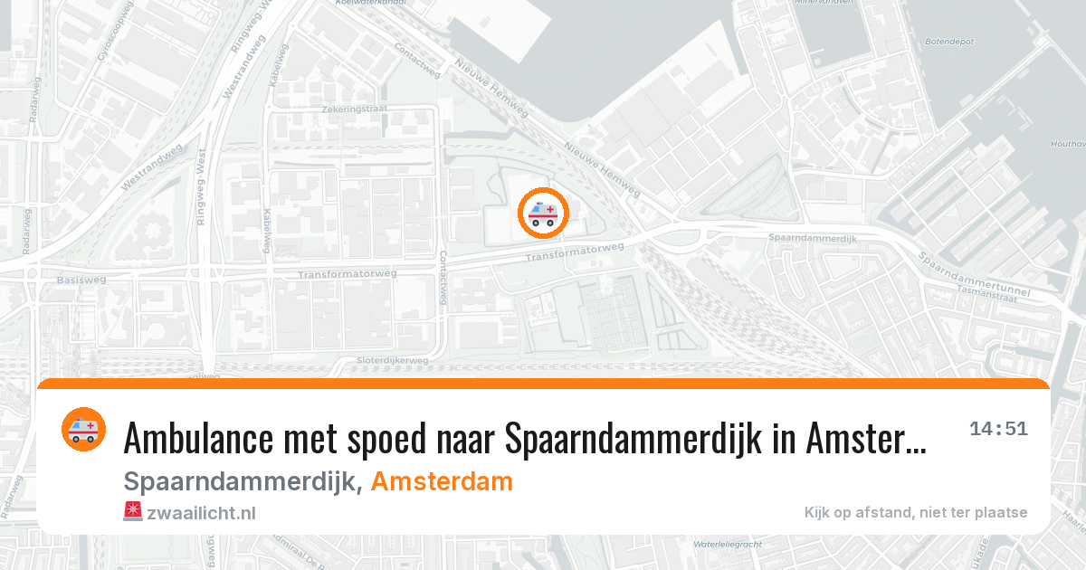 Ambulance met spoed naar Spaarndammerdijk in Amsterdam — 9 aug 2026