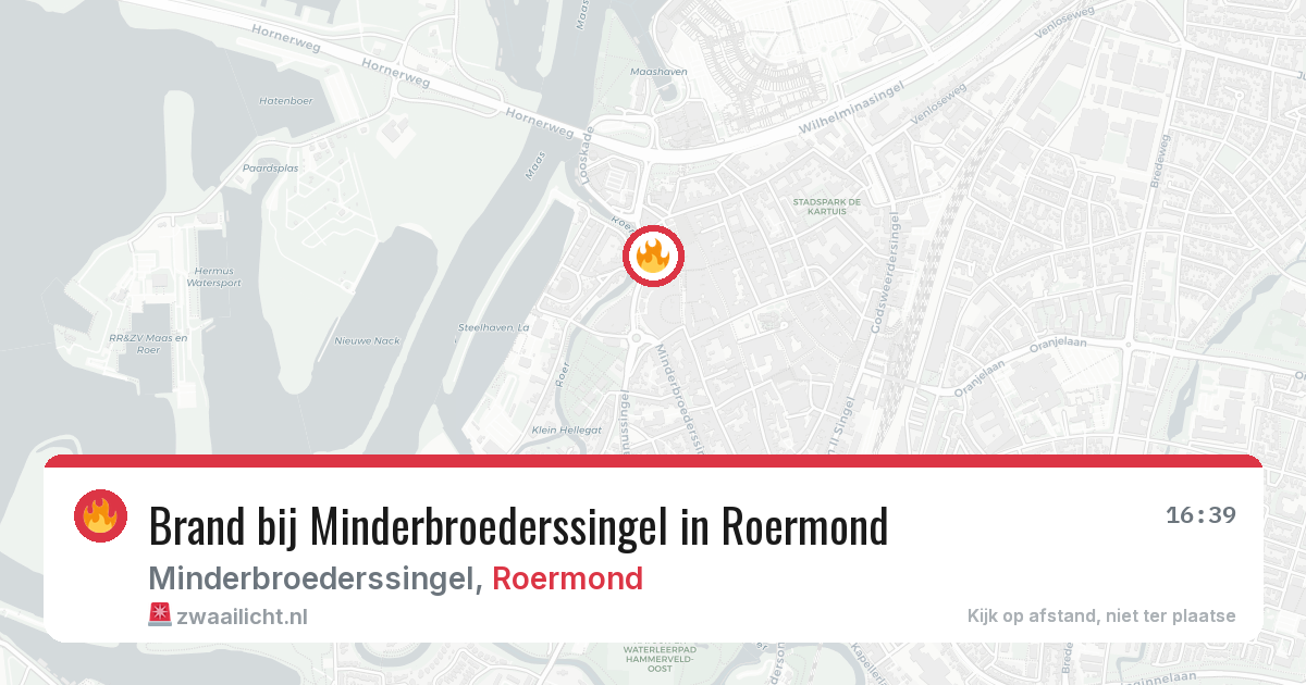 Brand bij Minderbroederssingel in Roermond — 28 mrt 2026