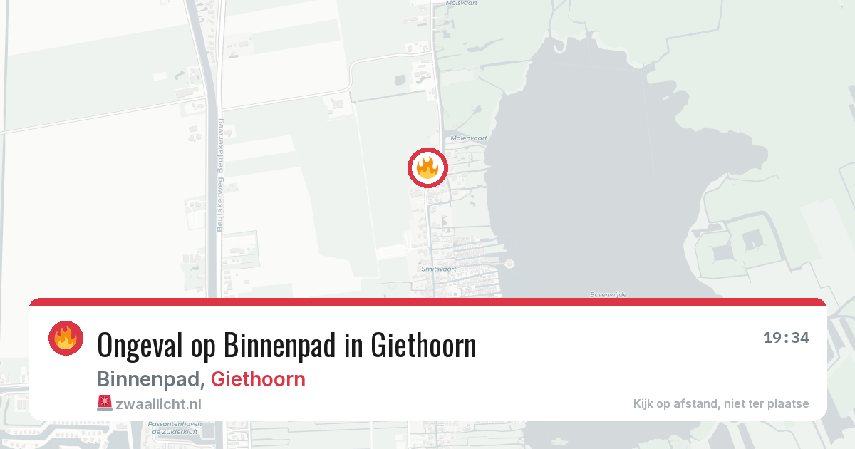 Ongeval op Binnenpad in Giethoorn — 16 jul 2026
