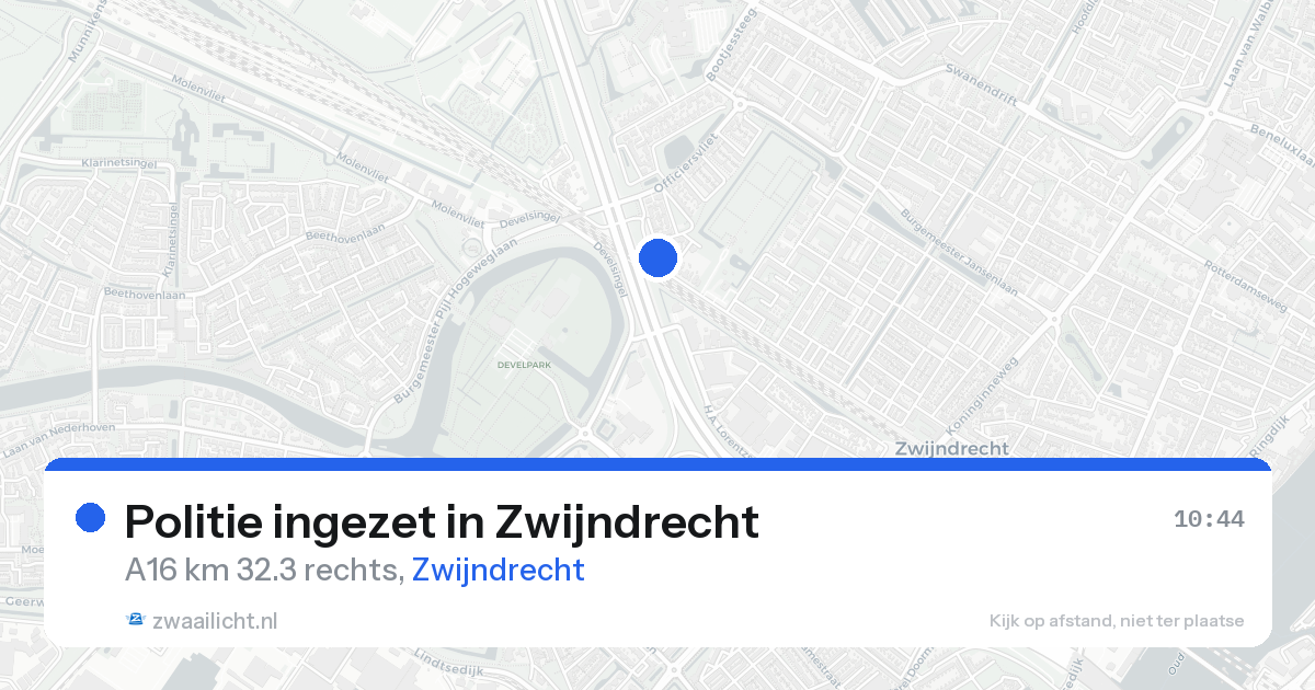 Politie ingezet in Zwijndrecht — 21 aug 2026 | 🚨 Zwaailicht.nl