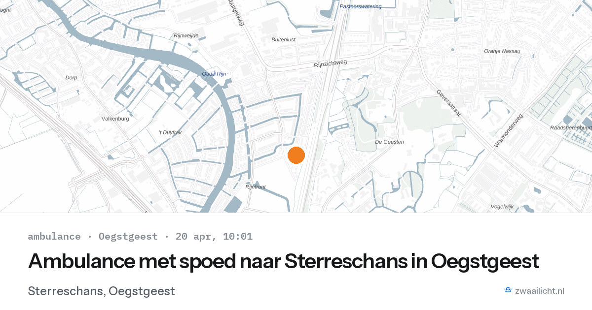Ambulance met spoed naar Sterreschans in Oegstgeest — 20 apr 2026