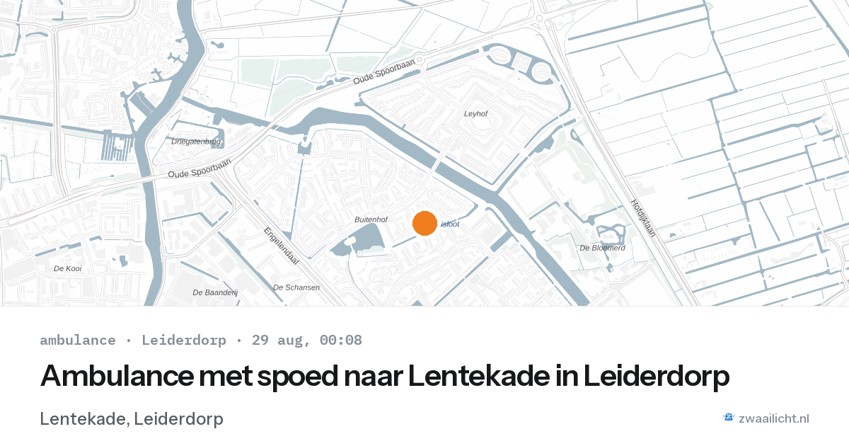 Ambulance met spoed naar Lentekade in Leiderdorp — 28 aug 2026