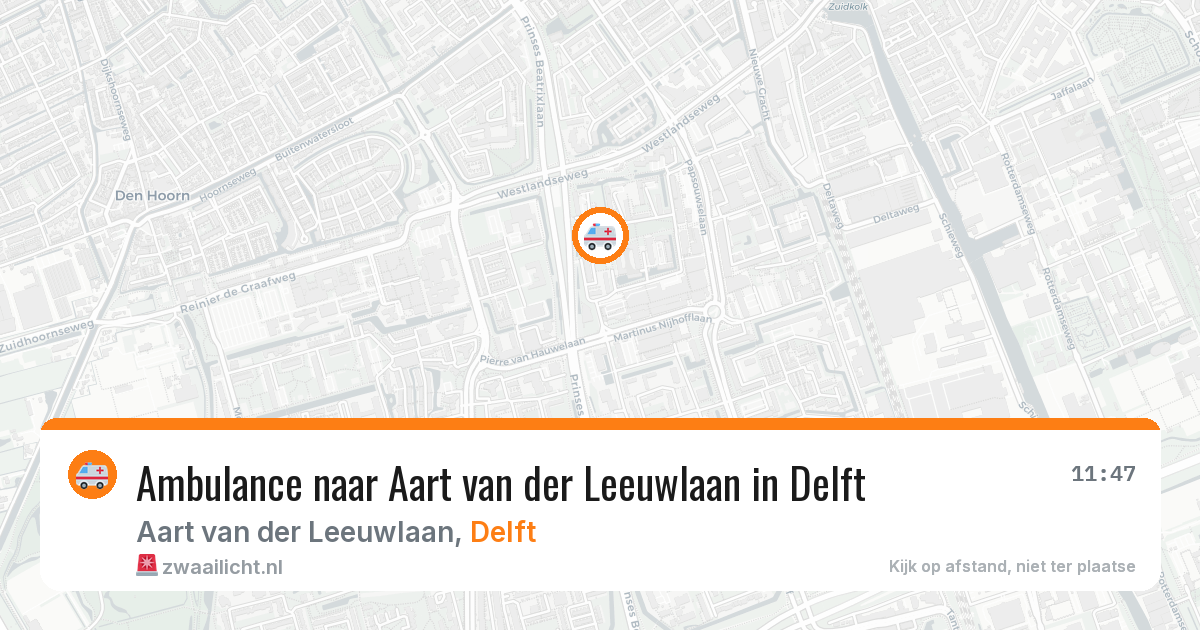 Ambulance naar Aart van der Leeuwlaan in Delft — 24 jun 2026