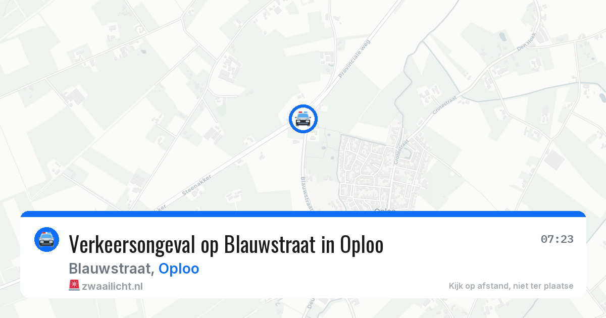 Verkeersongeval op Blauwstraat in Oploo — 19 mei 2026
