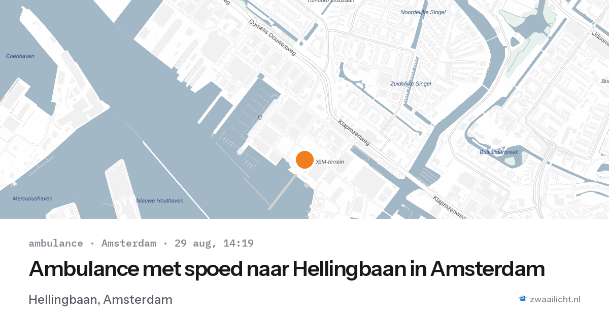 Ambulance met spoed naar Hellingbaan in Amsterdam — 29 aug 2026