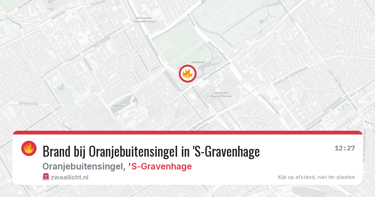 Brand bij Oranjebuitensingel in 'S-Gravenhage — 29 jul 2026