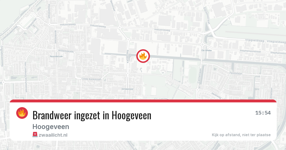 Brandweer ingezet in Hoogeveen — 15 mei 2026 | 🚨 Zwaailicht.nl