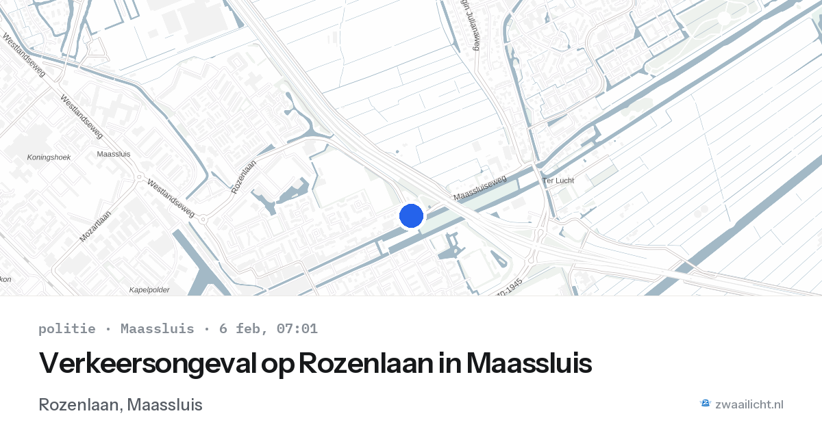 Verkeersongeval op Rozenlaan in Maassluis — 6 feb 2026