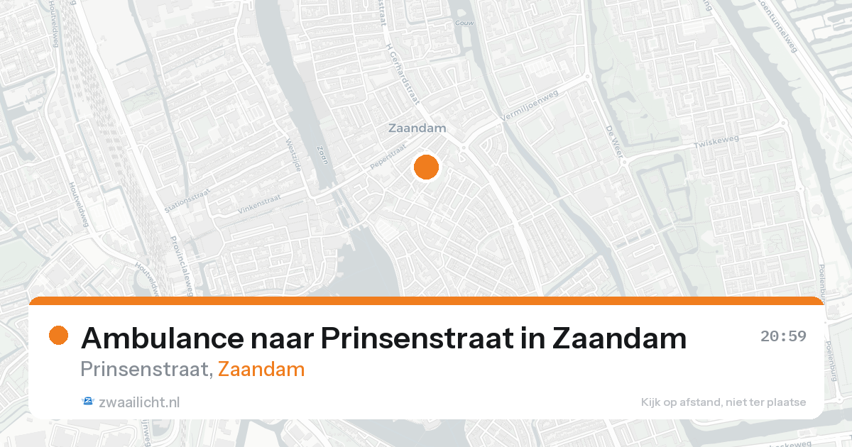 Ambulance naar Prinsenstraat in Zaandam — 31 mei 2026