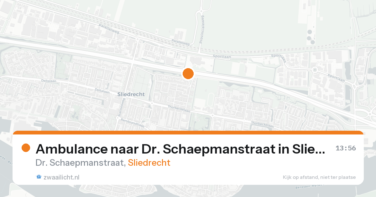 Ambulance naar Dr. Schaepmanstraat in Sliedrecht — 18 aug 2026