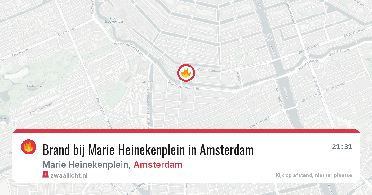 Brand bij Marie Heinekenplein in Amsterdam — 17 mei 2026