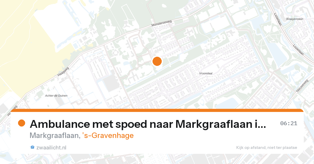 Ambulance met spoed naar Markgraaflaan in 's-Gravenhage — 28 aug 2026