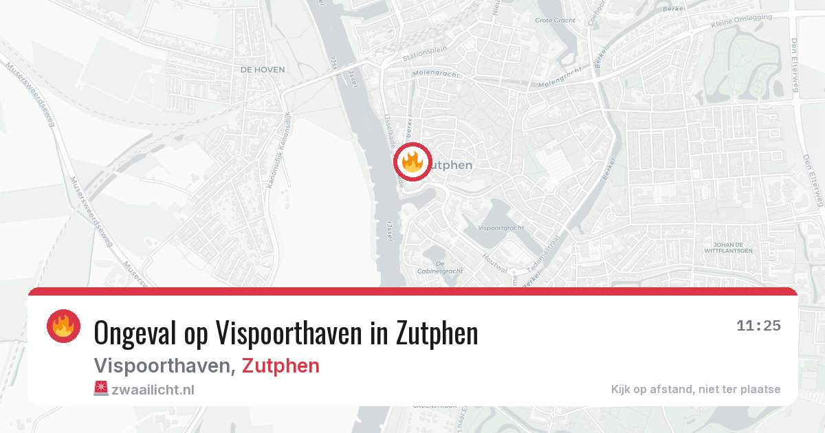 Ongeval op Vispoorthaven in Zutphen — 25 jul 2026