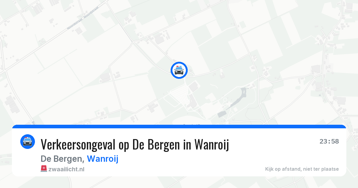 Verkeersongeval op De Bergen in Wanroij — 20 jun 2026