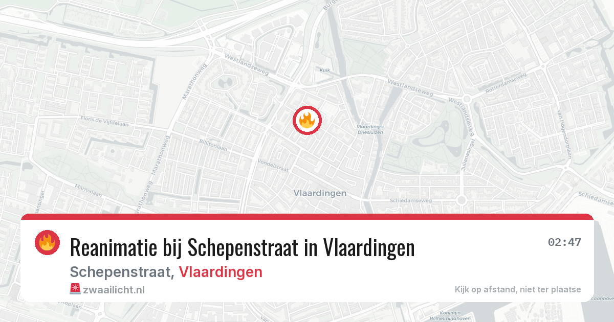 Reanimatie bij Schepenstraat in Vlaardingen — 10 aug 2026