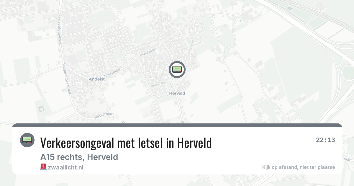 Verkeersongeval met letsel in Herveld — 20 apr 2026
