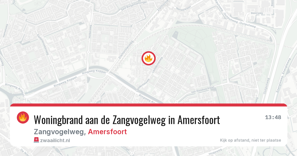Woningbrand aan de Zangvogelweg in Amersfoort — 15 jun 2026