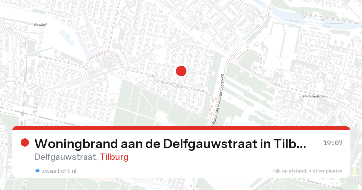 Woningbrand aan de Delfgauwstraat in Tilburg — 26 aug 2026