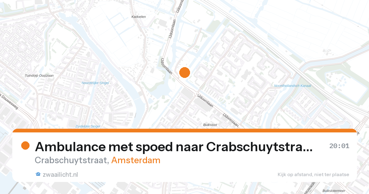 Ambulance met spoed naar Crabschuytstraat in Amsterdam — 28 aug 2026