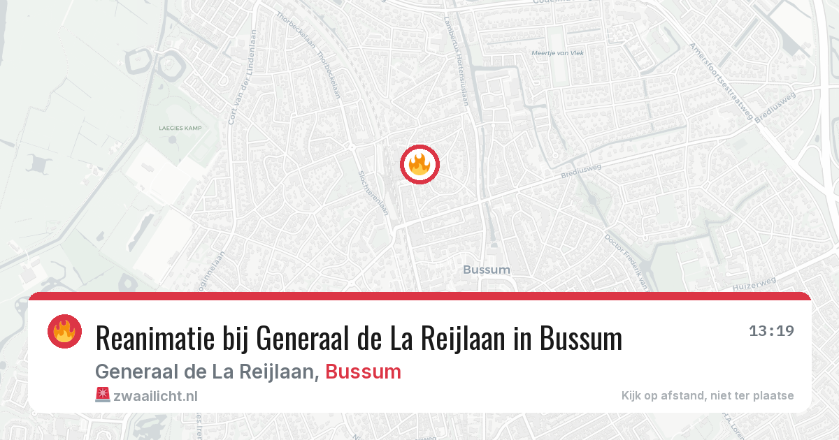 Reanimatie bij Generaal de La Reijlaan in Bussum — 2 jul 2026